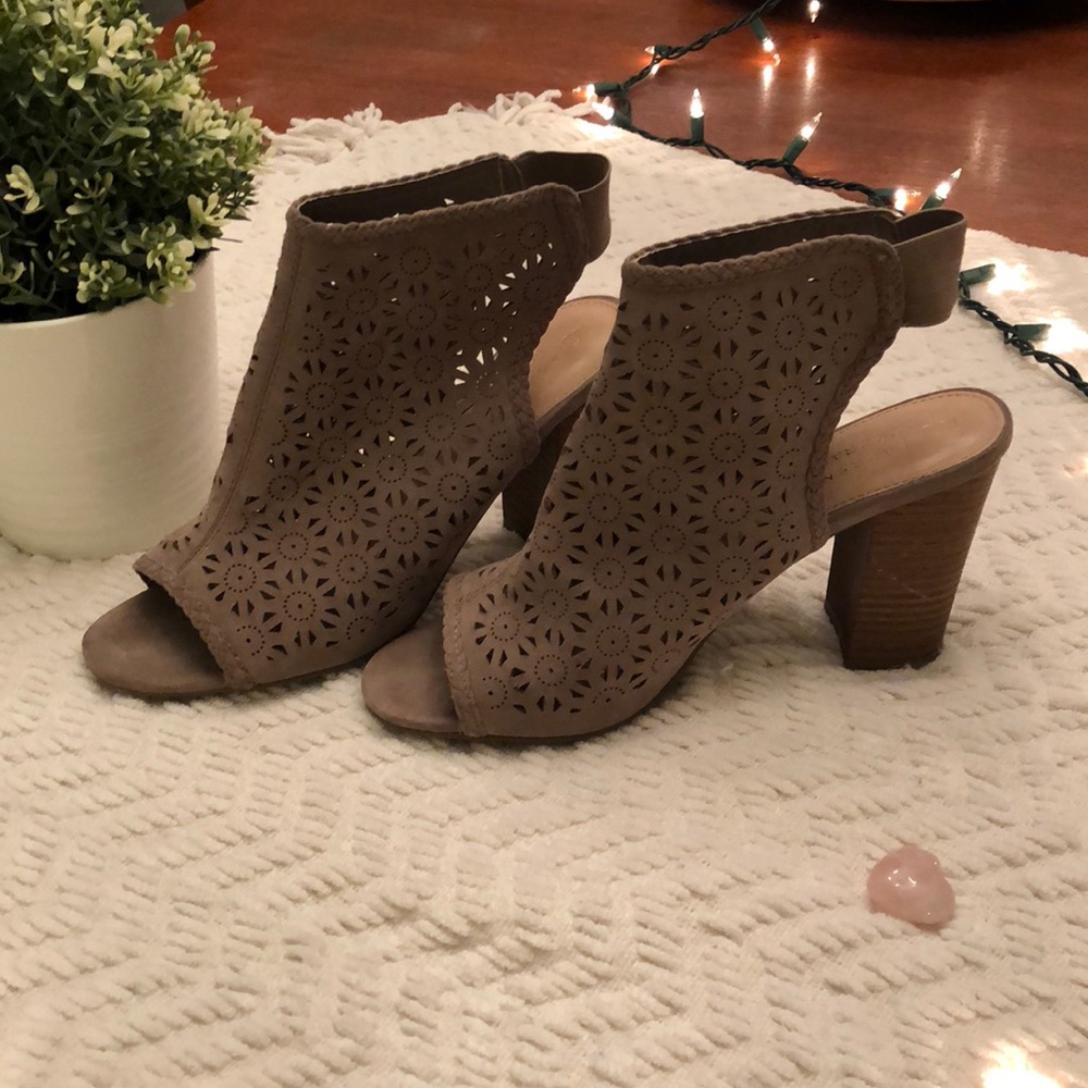 Strapped open toed heeled sandals